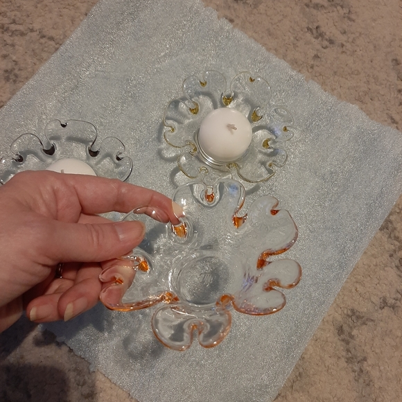 3 "Flower" candle votives - Picture 3 of 6